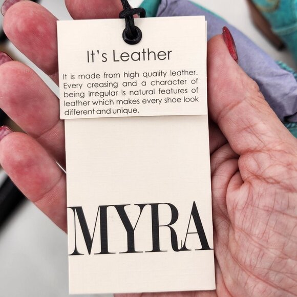 MYRA BAG Westerly Turquoise Western Leather Split Booties Ankle Boots 6-11 NWT - Picture 12 of 12